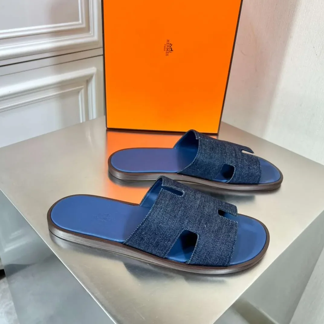Hermes Oran Sandal Blue Hermes Oran Sandal Blue