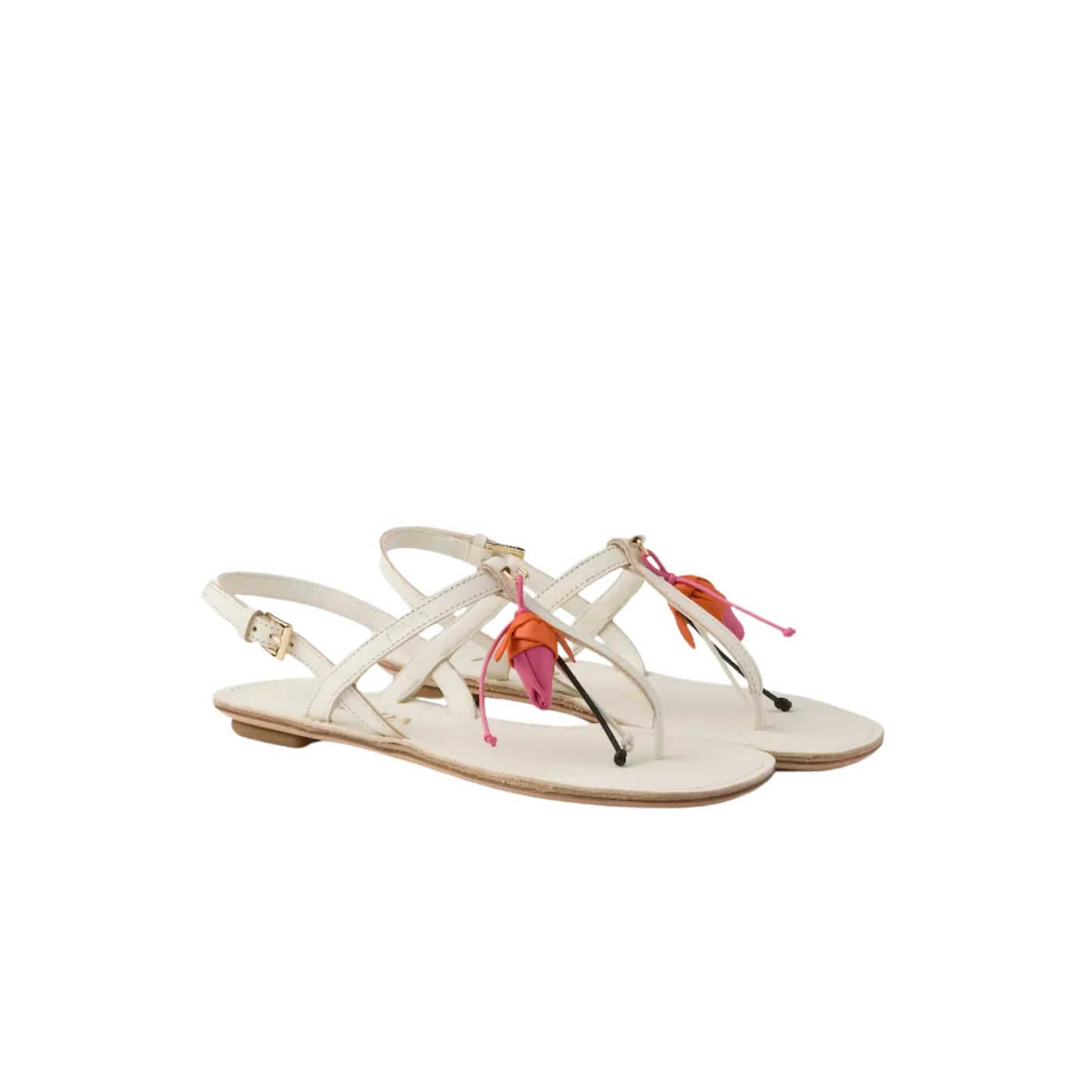 Prada Antiqued Thong Floral Ornament Sandals Chalk White 1Y510O_V69_F0K74_F_005 Prada Antiqued Thong Floral Ornament Sandals Chalk White 1Y510O_V69_F0K74_F_005