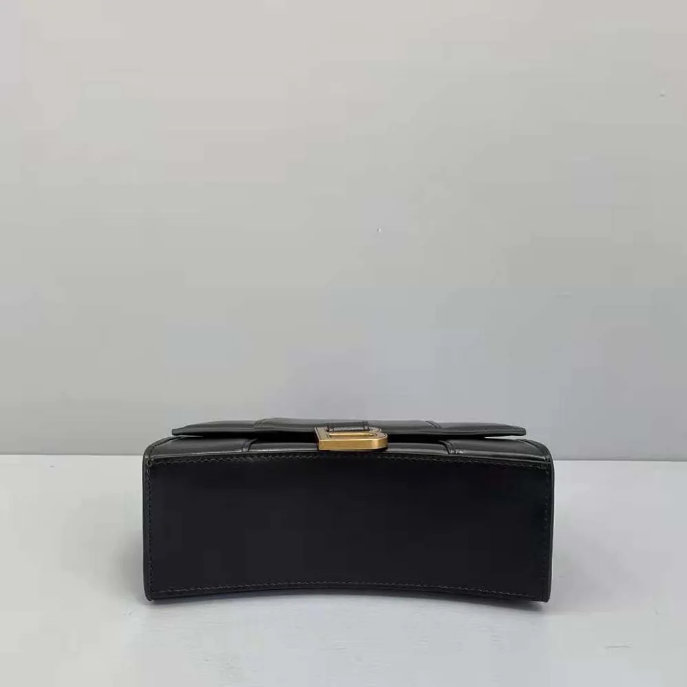 Balenciaga Hourglass Small Top Handle Bag in Black Shiny Box Calfskin for Women