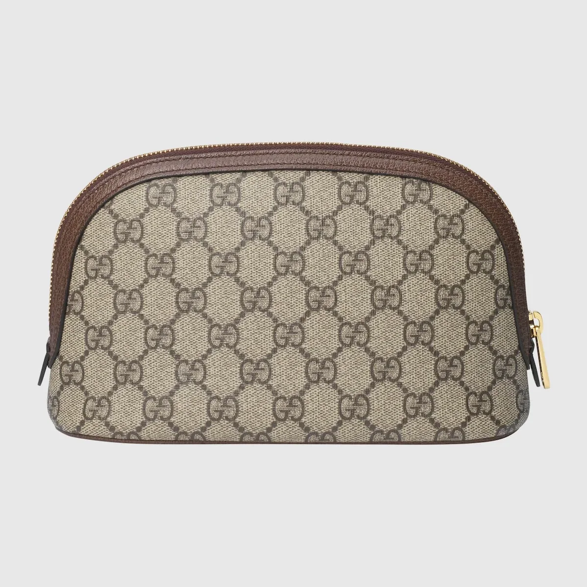 Gucci Ophidia Cosmetic Case Large Clutch & Pouch in Beige Gold Hardware