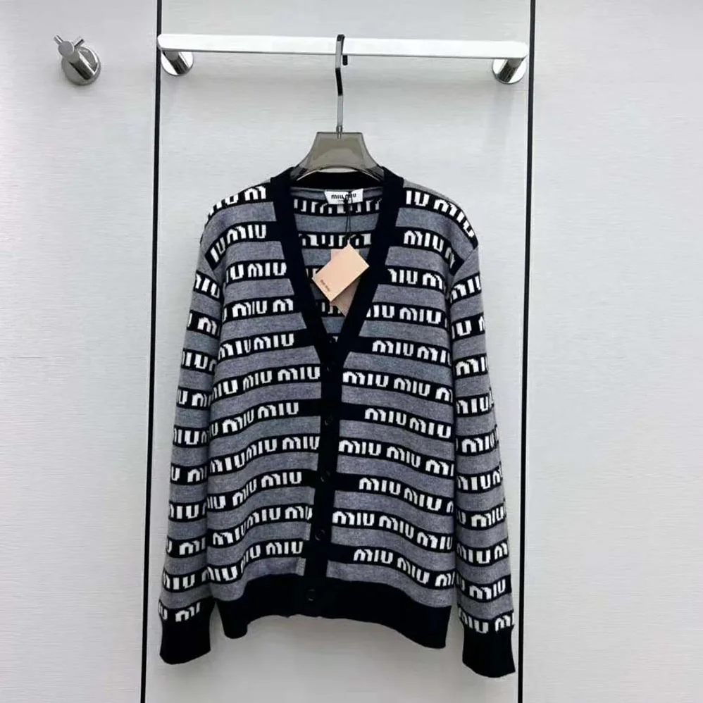 Miu Miu Wool Cardigan for Women in Black
