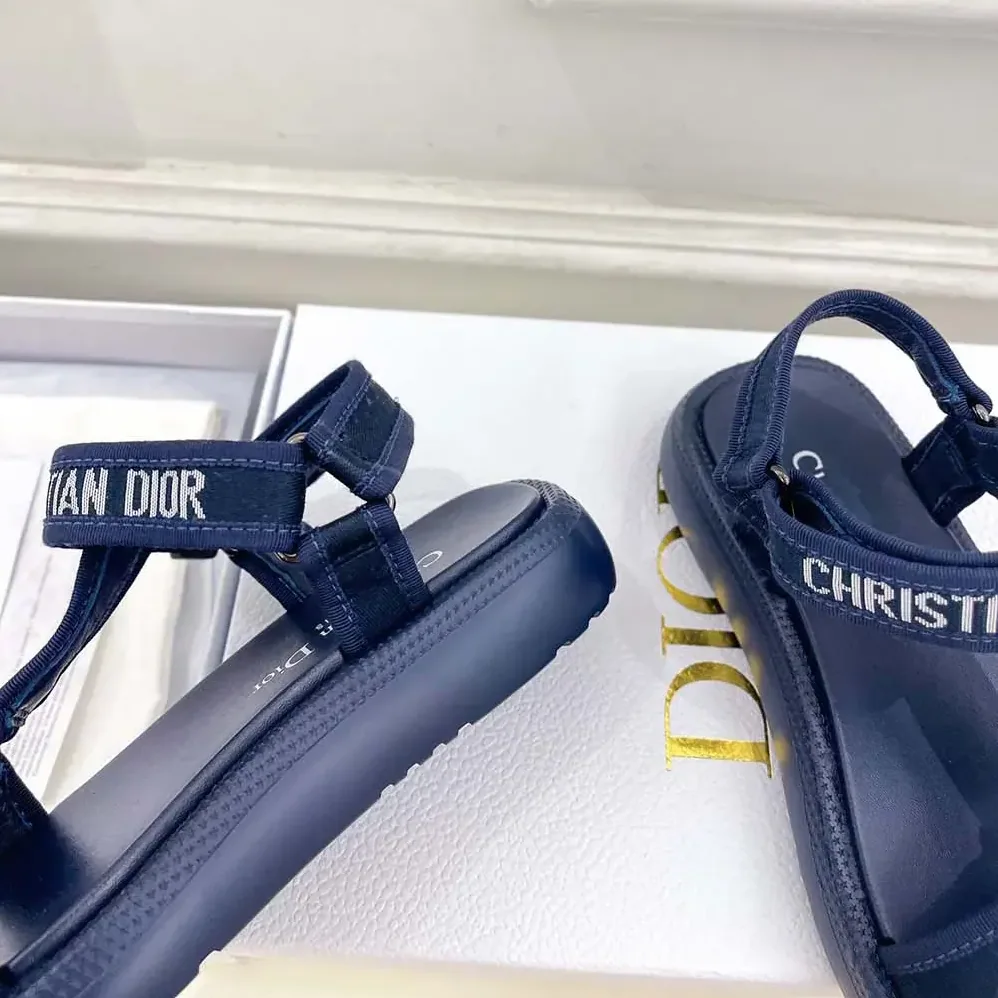 Dior Dioriviera D-Wave Sandal Deep Blue Technical Fabric for Women