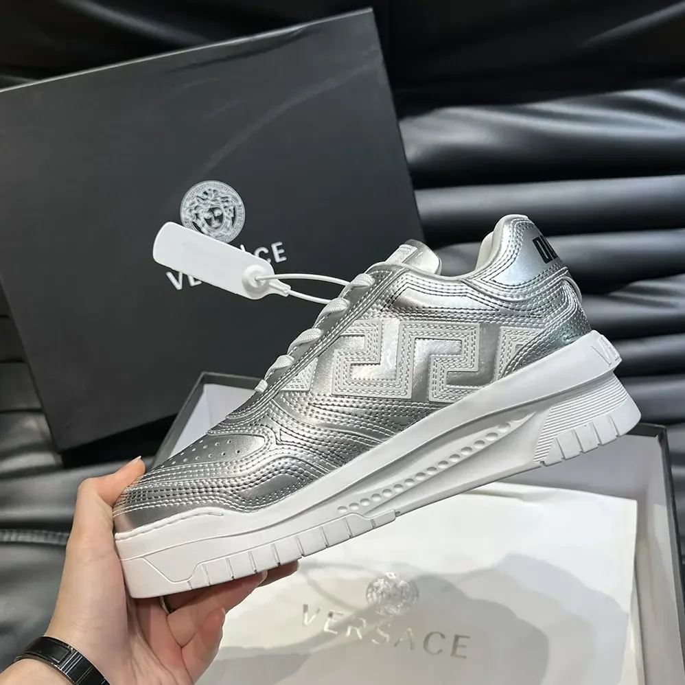 Versace Metallic Greca Odissea Sneakers for Unisex