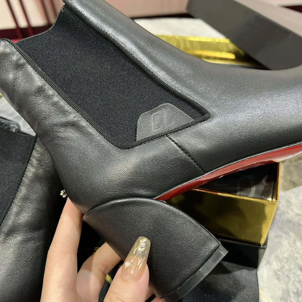 Christian Louboutin Turelastic 85 mm Low Boots Calf Leather for Women in Black