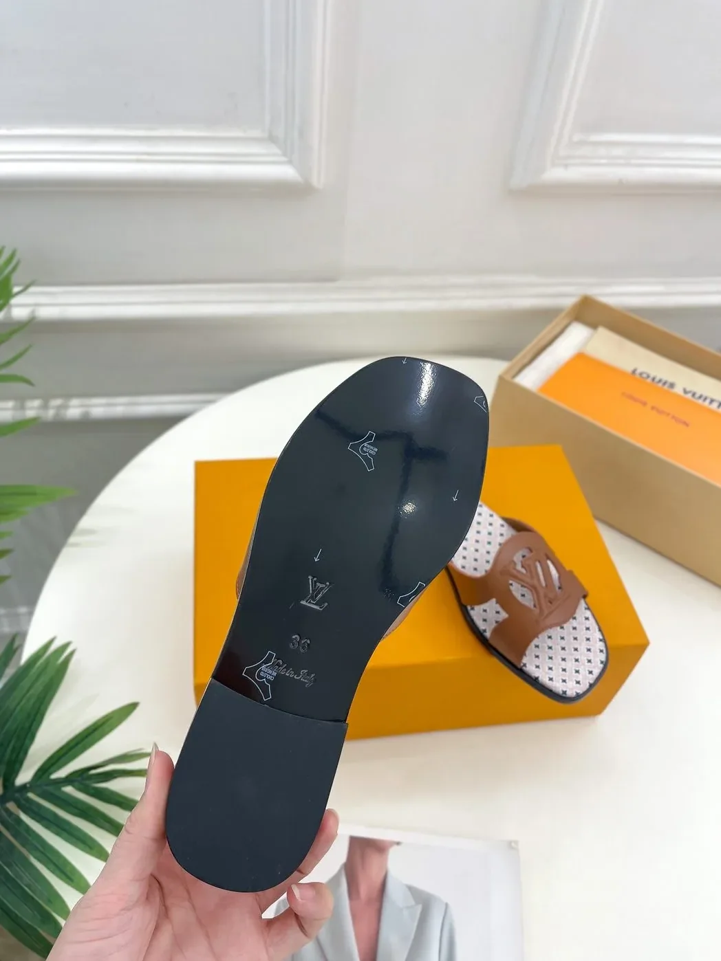 Louis Vuitton Isola Flat Mule LV Dark Brown Louis Vuitton Isola Flat Mule LV Dark Brown