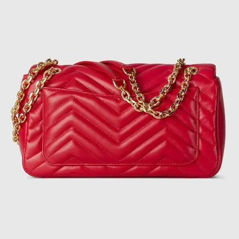 Gucci Marmont Medium Shoulder Bag in Bright Red Gold Hardware Gucci Marmont Medium Shoulder Bag in Bright Red Gold Hardware