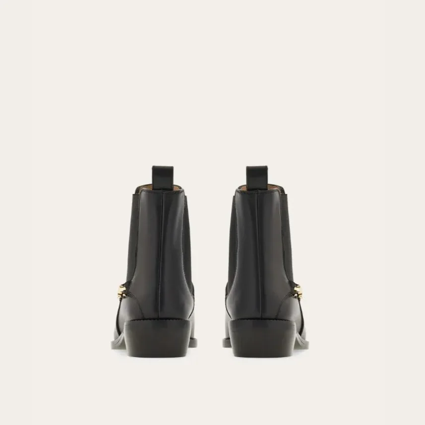 Ferragamo F Buckle Chelsea Boots Black 01K234