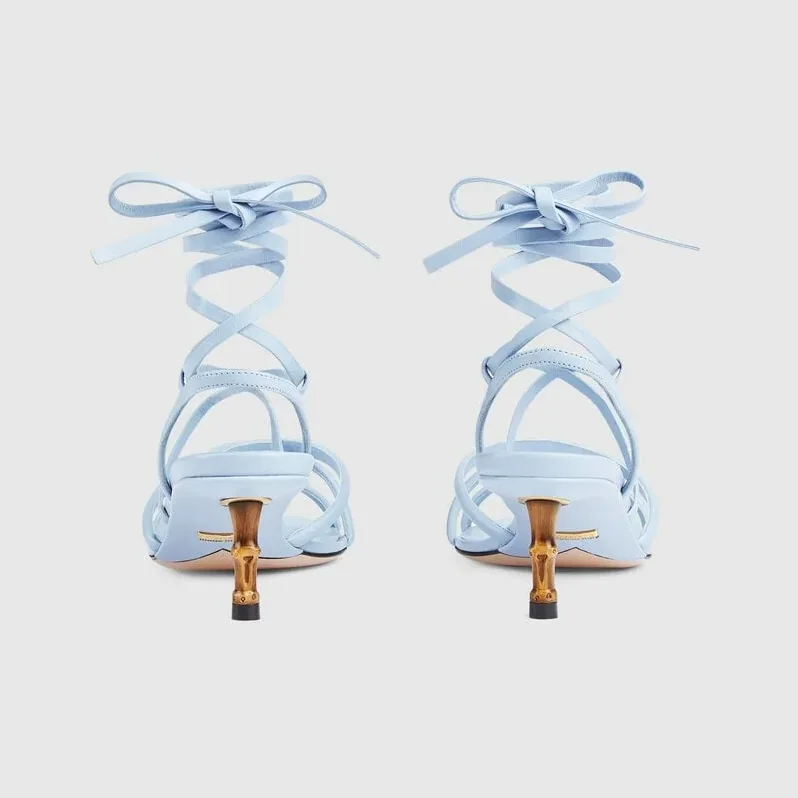Gucci Strappy Sandal With Bamboo Blue Gucci Strappy Sandal With Bamboo Blue