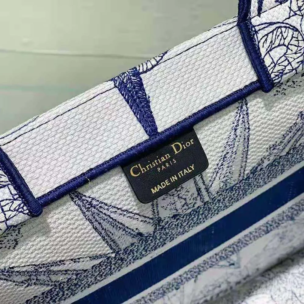 Dior Medium Dior Book Tote White and Blue Rêve D'Infini Embroidery for Women