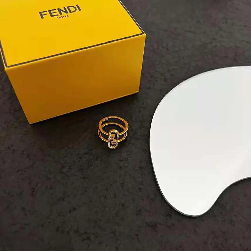 Fendi Wide-band Ring with Fendi O'Lock Motif for Women Fendi Wide-band Ring with Fendi O'Lock Motif for Women
