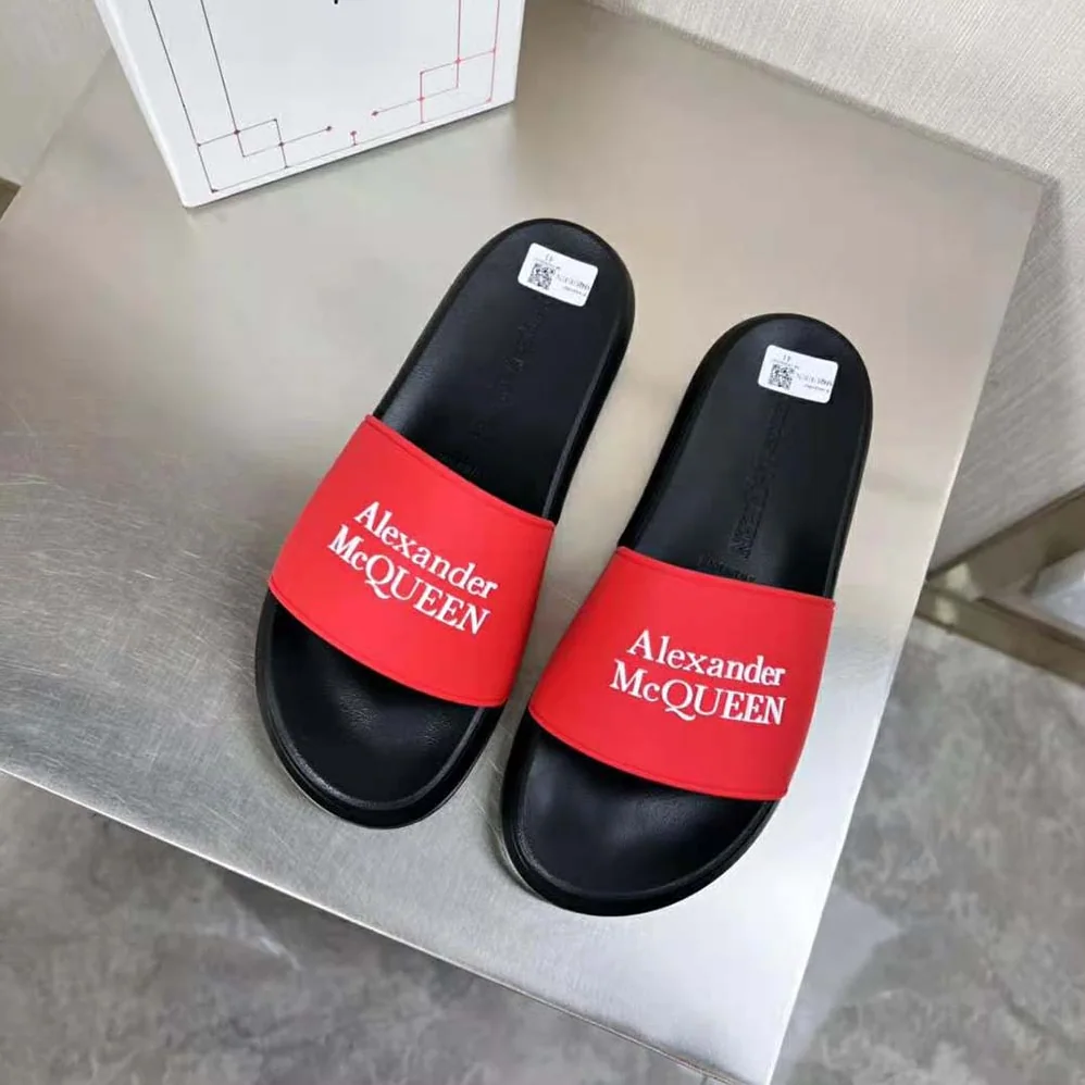 Alexander Mcqueen Pool Slide in Lust Red for Unisex in White