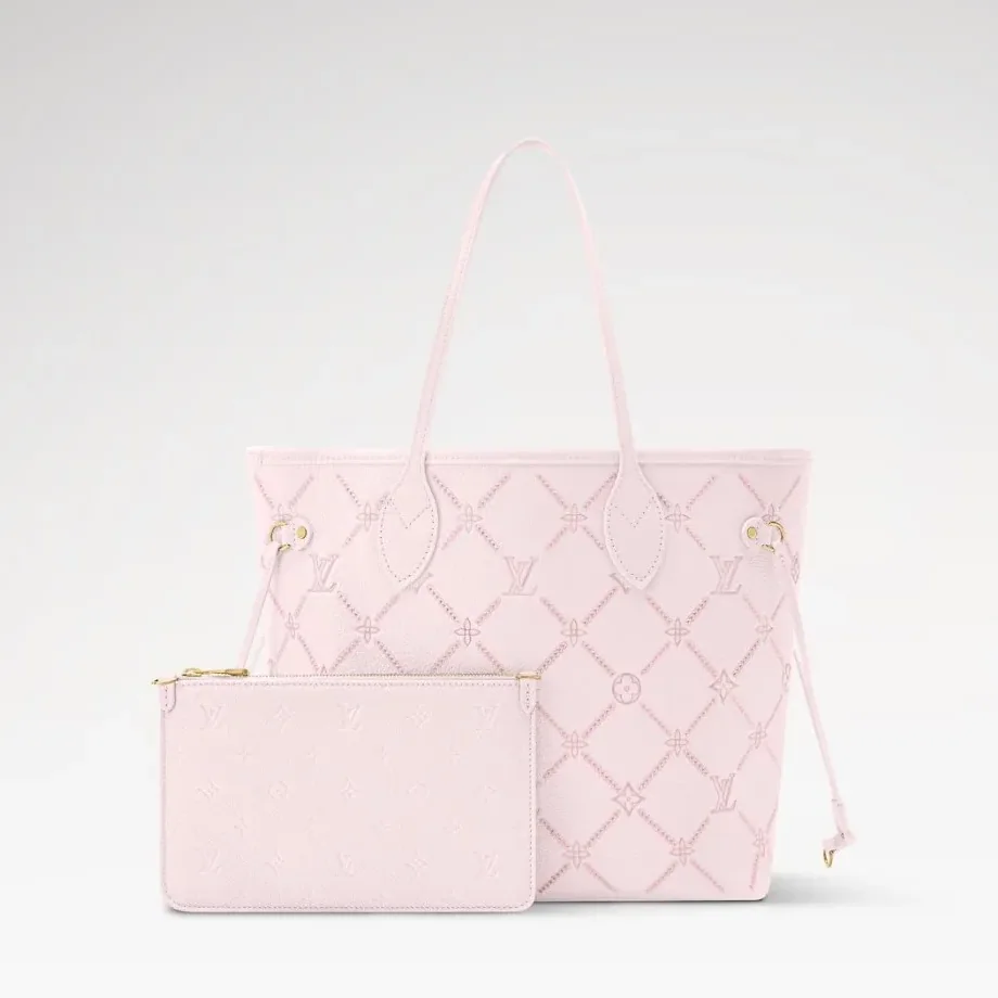 Louis Vuitton Neverfull MM Tote Bag / Light Bliss Couture Gold Hardware
