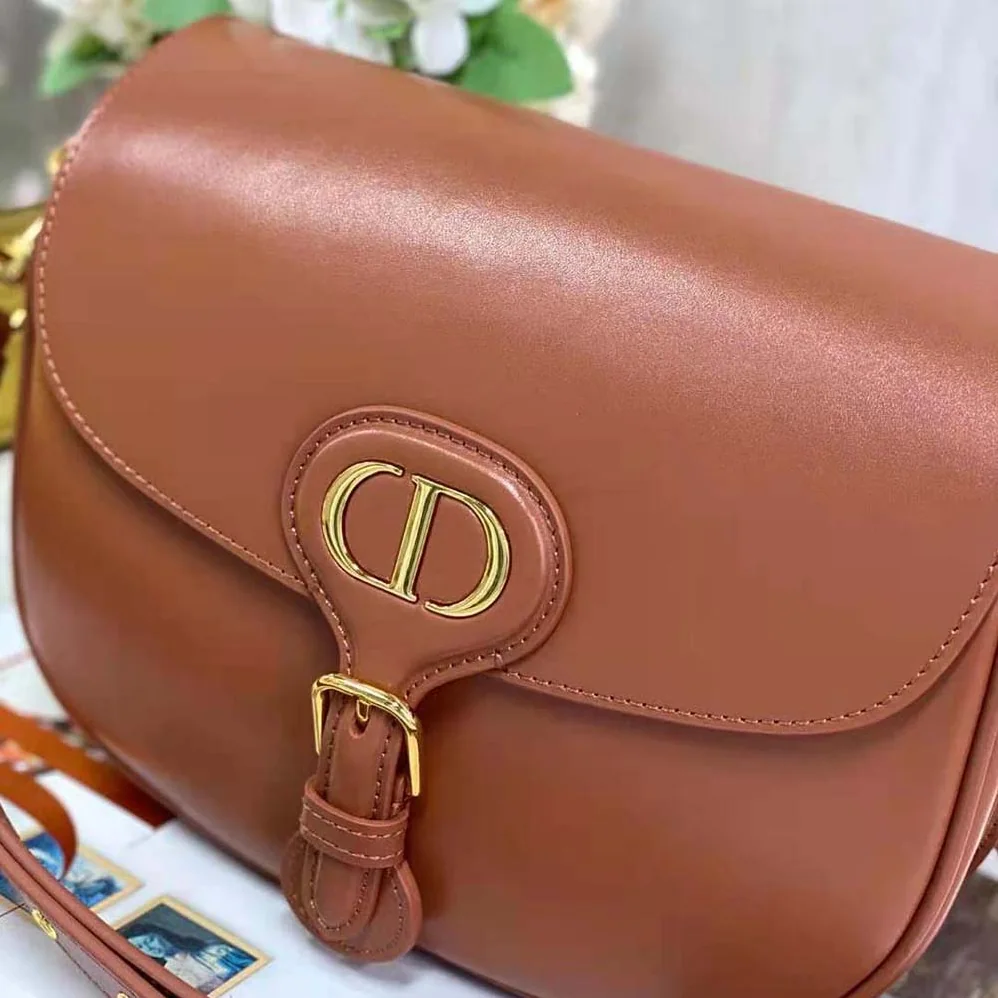 Dior Medium Dior Bobby Bag Dark Tan Box Calfskin for Women