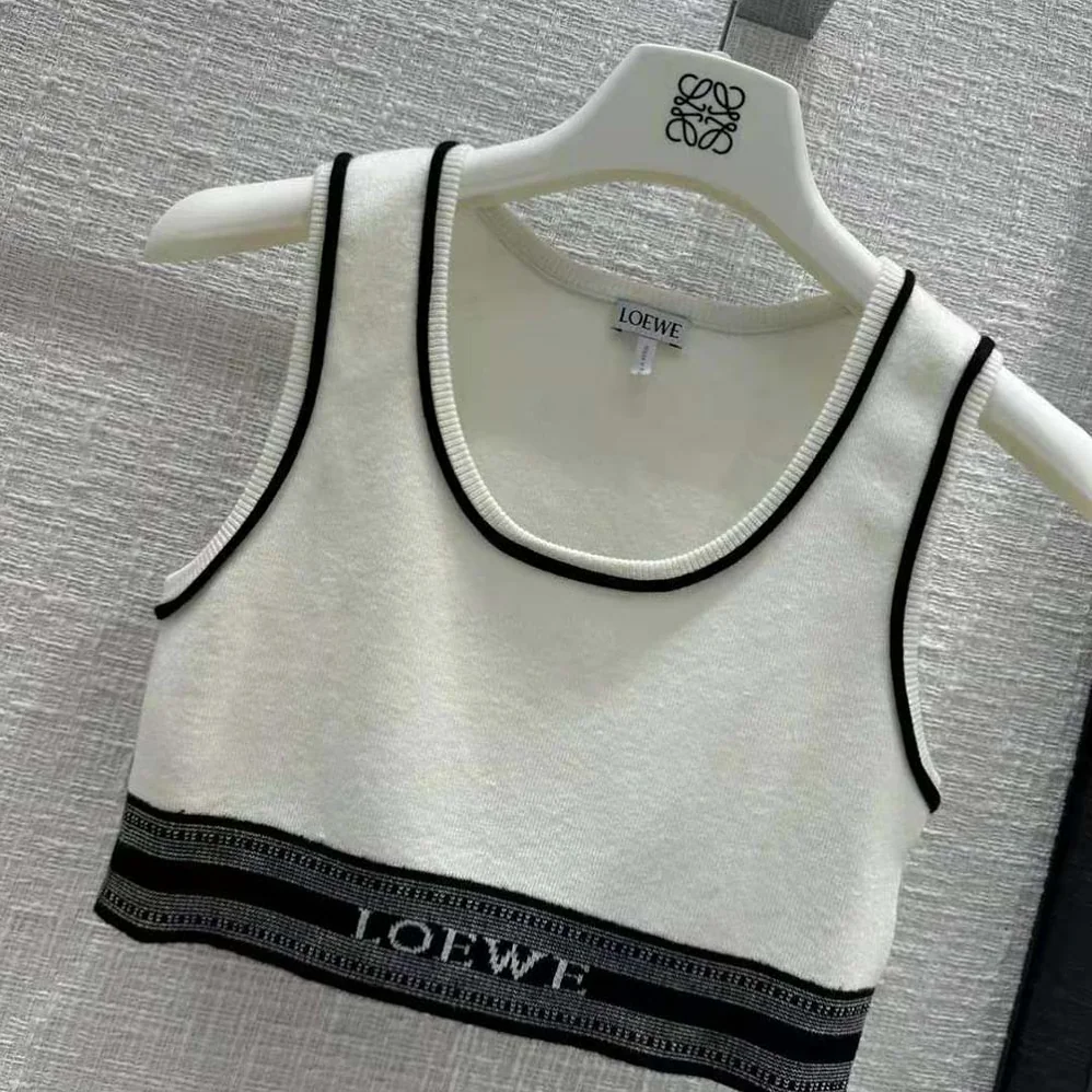 Loewe Cropped Tank Top in Viscose for Women in White