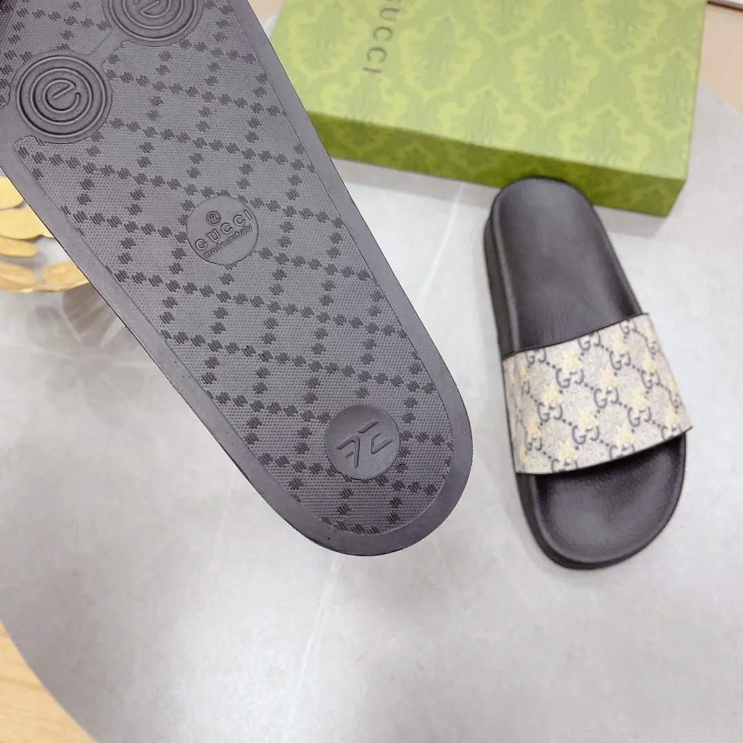 Gucci GG Slide Sandal With Bees Black for Women Gucci GG Slide Sandal With Bees Black for Women