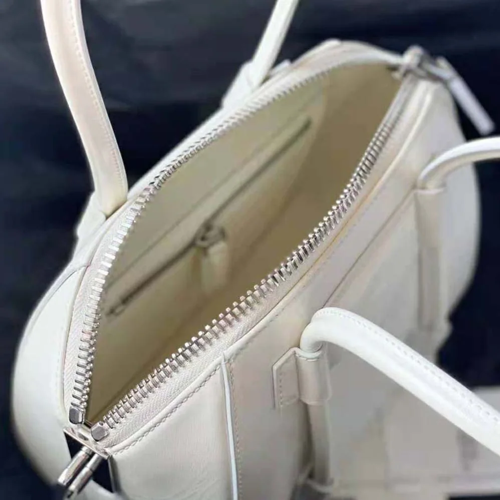 Givenchy Mini Antigona Lock in Box Leather for Women in White Givenchy Mini Antigona Lock in Box Leather for Women in White
