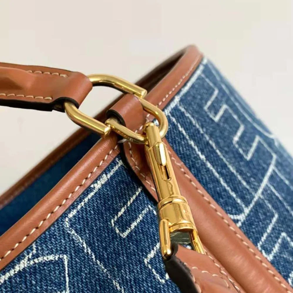Celine Bucket 16 Bag in Denim with Celine All-Over Print for Women in Navy