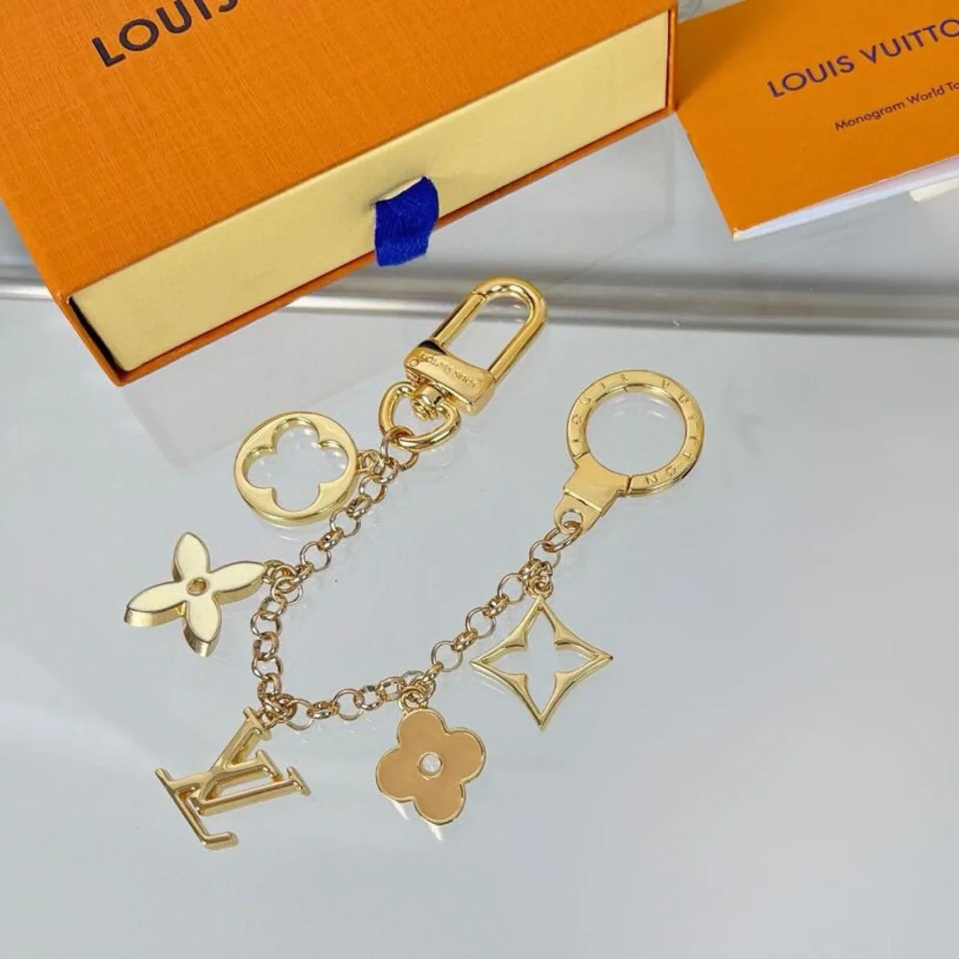 Louis Vuitton Fleur de Monogram Bag Charm Chain Louis Vuitton Fleur de Monogram Bag Charm Chain