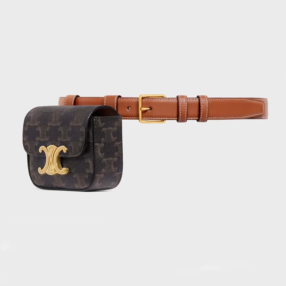 Celine Belt Bag Triomphe Belt in Triomphe Canvas and Calfskin for Women Celine Belt Bag Triomphe Belt in Triomphe Canvas and Calfskin for Women