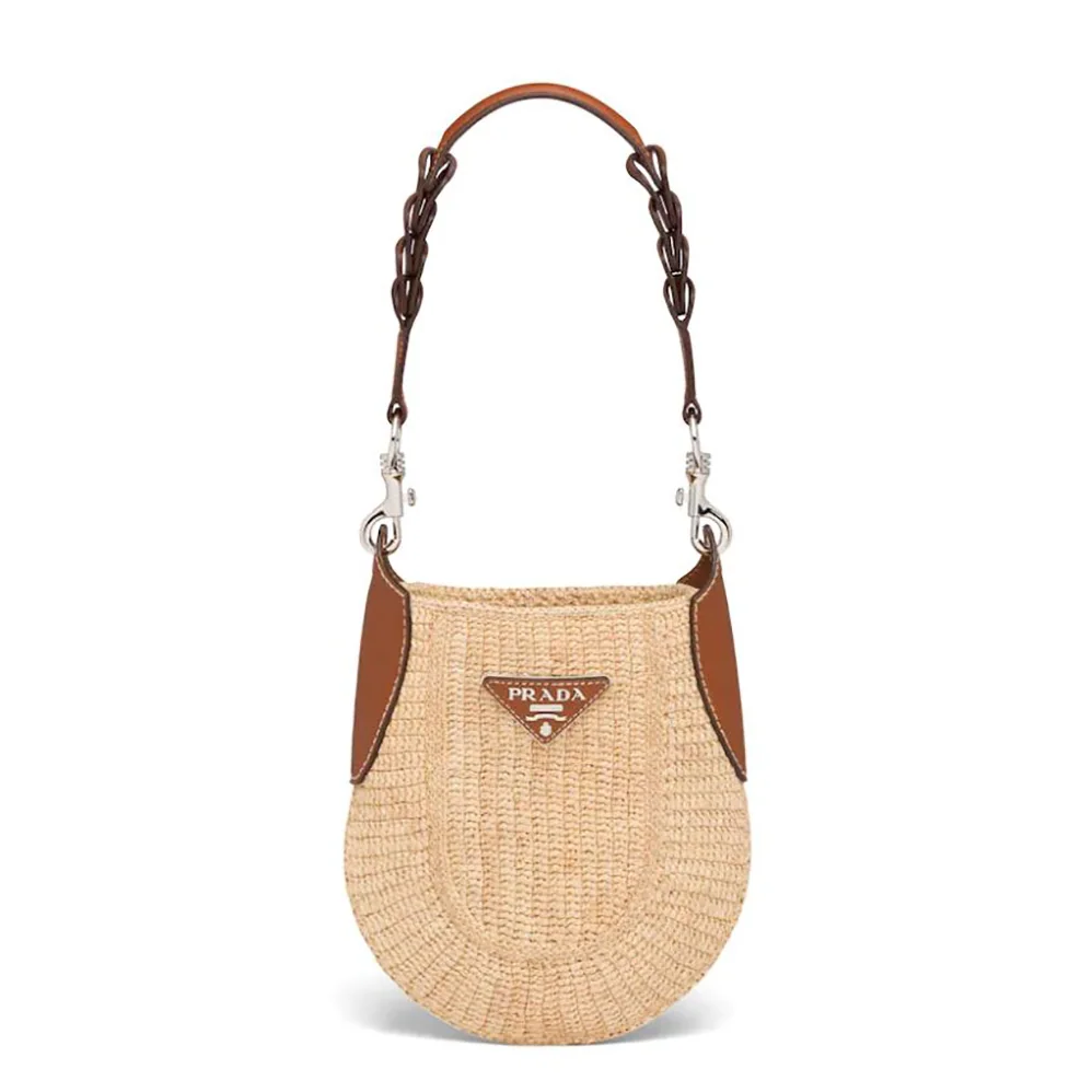 Prada Raffia and Leather Bag for Women Prada Raffia and Leather Bag for Women