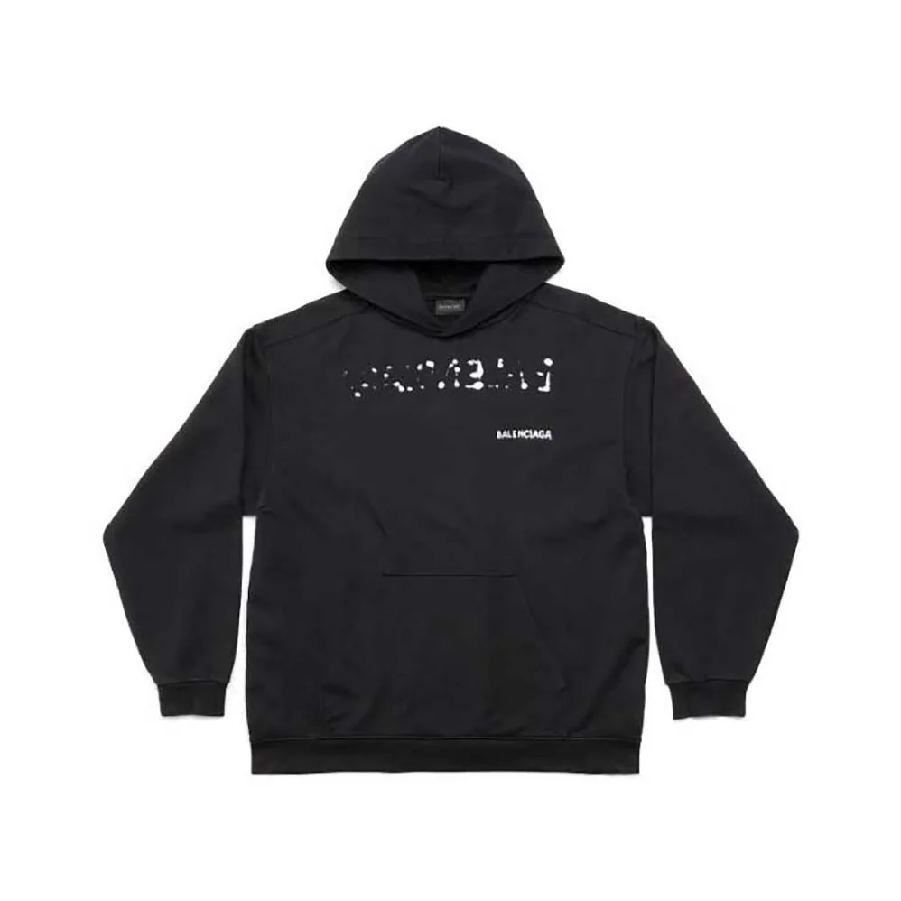 Balenciaga Hand-Drawn Balenciaga Hoodie Medium Fit in Black for Men