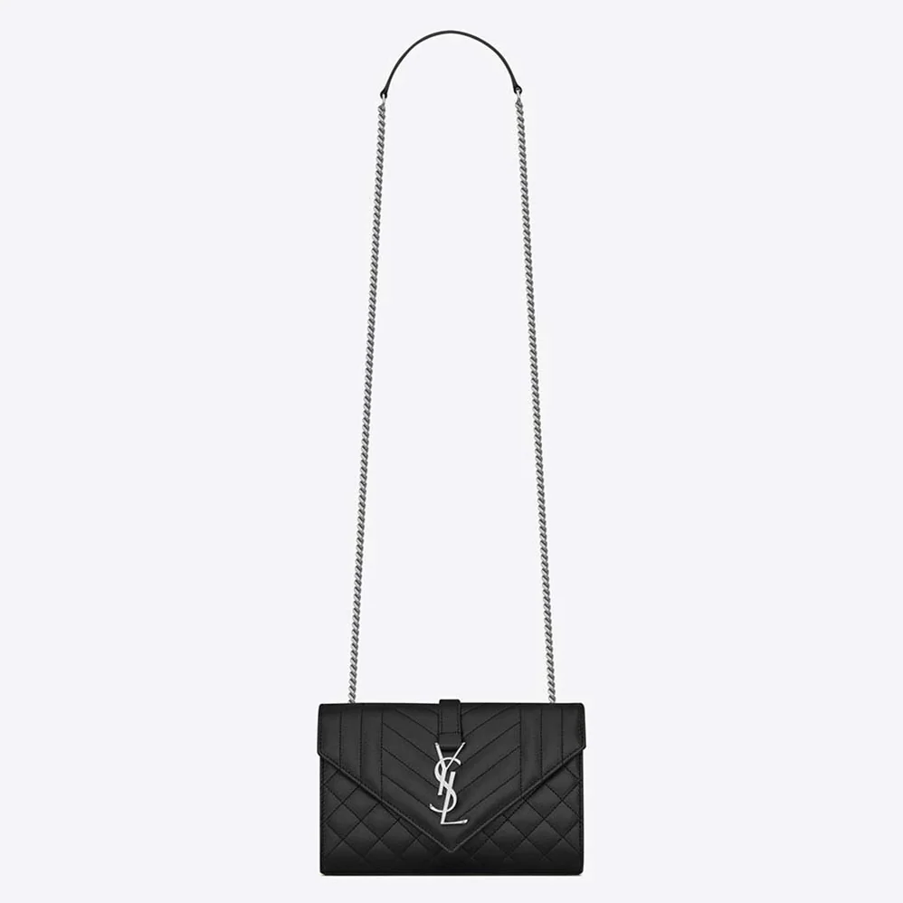 Saint Laurent YSL Envelope Small Bag in Mix Matelasse Grain DE Poudre Embossed Leather for Women