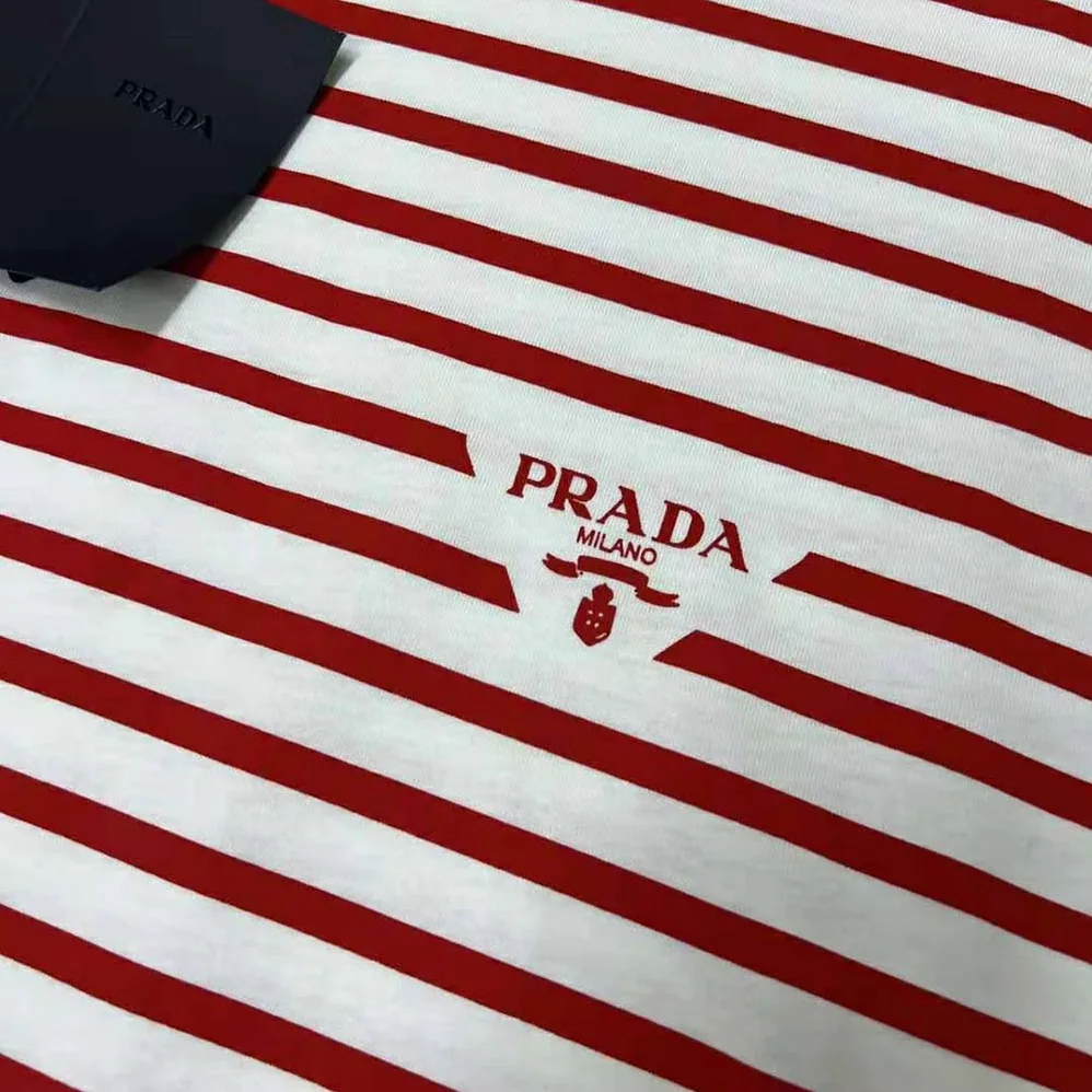 Prada Printed Interlock T-shirt for Women in Red
