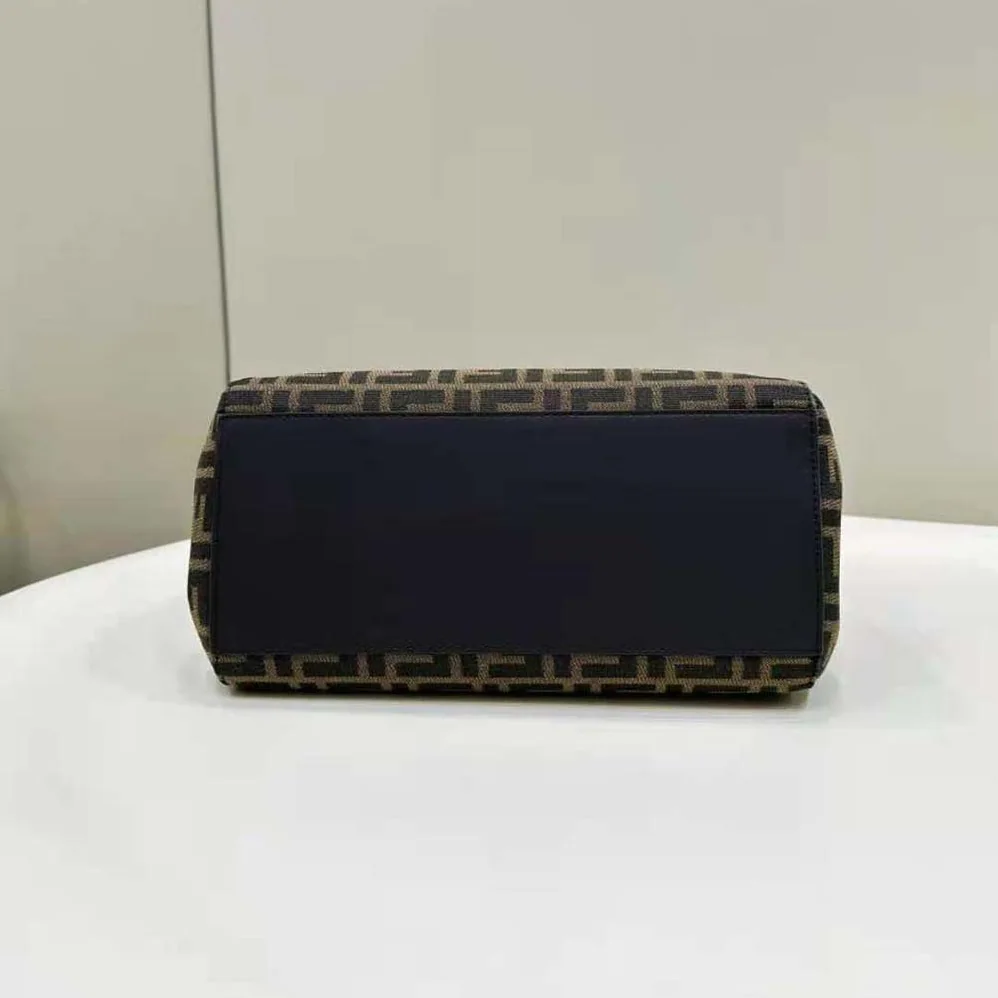 Fendi Origami Medium Brown FF Jacquard Fabric Bag That Can be Transformed for Women Fendi Origami Medium Brown FF Jacquard Fabric Bag That Can be Transformed for Women