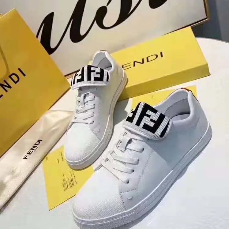 Fendi Sneakers Mesh and Leather Low-Tops for Men in White Fendi Sneakers Mesh and Leather Low-Tops for Men in White