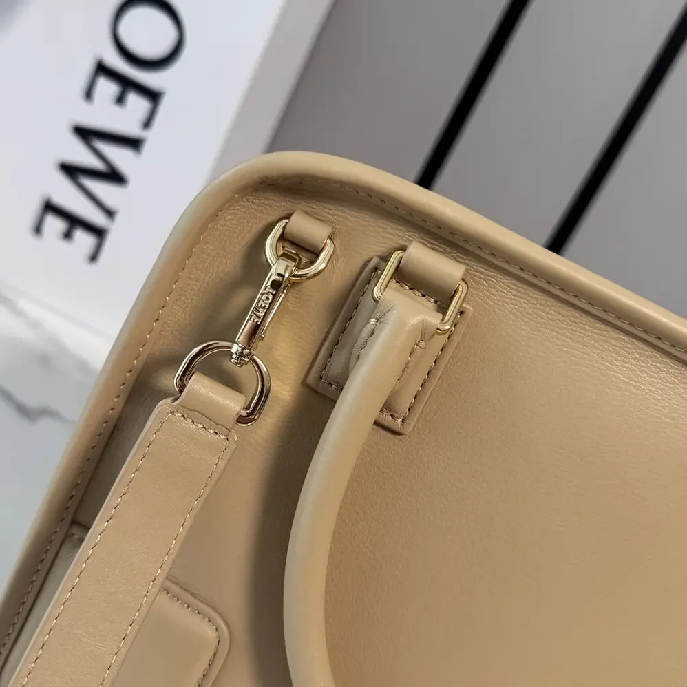 Loewe Small Amazona 180 Bag in Soft Calfskin for Women in Silk Beige