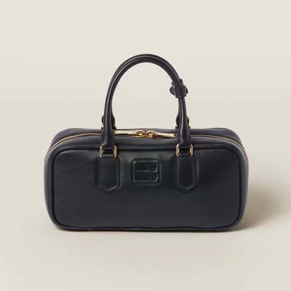 Miu Miu Arcadie Leather Bag for Women in Black Miu Miu Arcadie Leather Bag for Women in Black