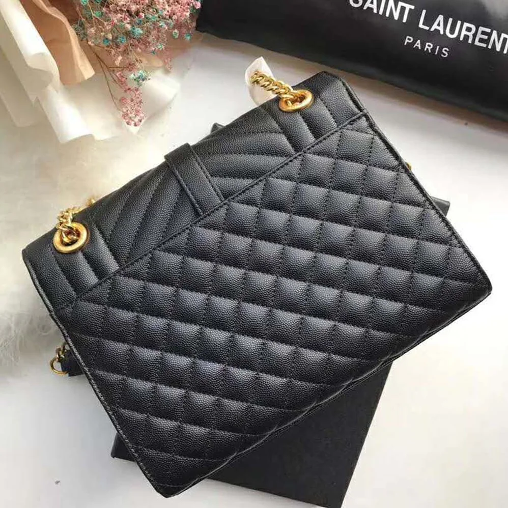Saint Laurent YSL Envelope Small Grain De Poudre Embossed for Women Saint Laurent YSL Envelope Small Grain De Poudre Embossed for Women
