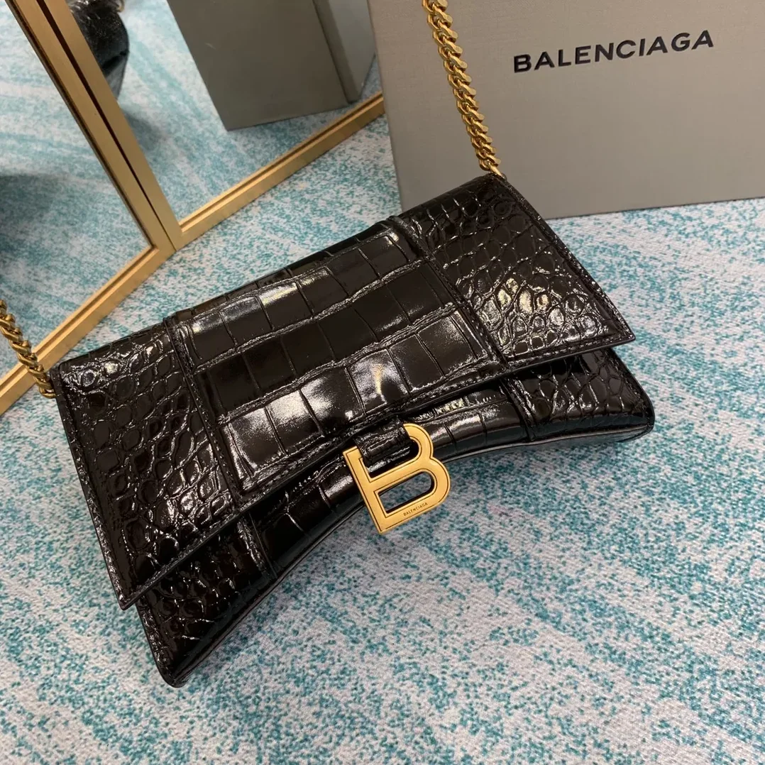 Balenciaga XS Hourglass Shoulder Bag Black /