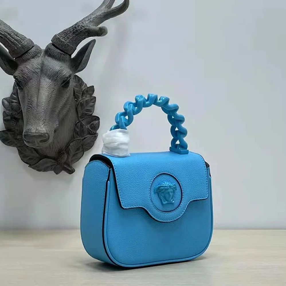 Versace La Medusa Mini Bag for Women in Blue Versace La Medusa Mini Bag for Women in Blue