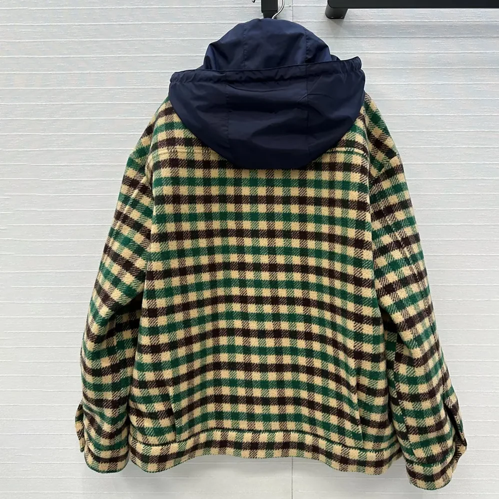 Miu Miu Gingham Check And Technical Fabric Jacket for Women
