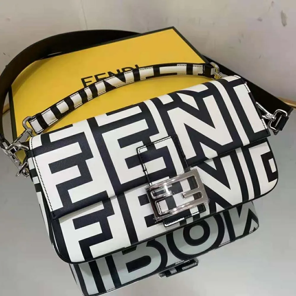 Fendi Baguette Two-Tone Leather Fendi Roma Capsule Bag for Women Fendi Baguette Two-Tone Leather Fendi Roma Capsule Bag for Women