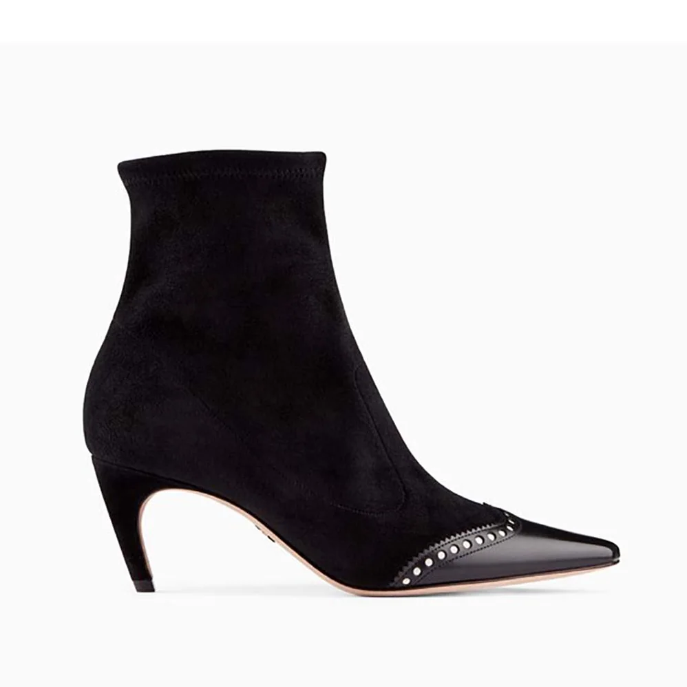 Dior Spectadior Ankle Boot in Stretch Suede Calfskin 65mm Heel for Women in Black Dior Spectadior Ankle Boot in Stretch Suede Calfskin 65mm Heel for Women in Black