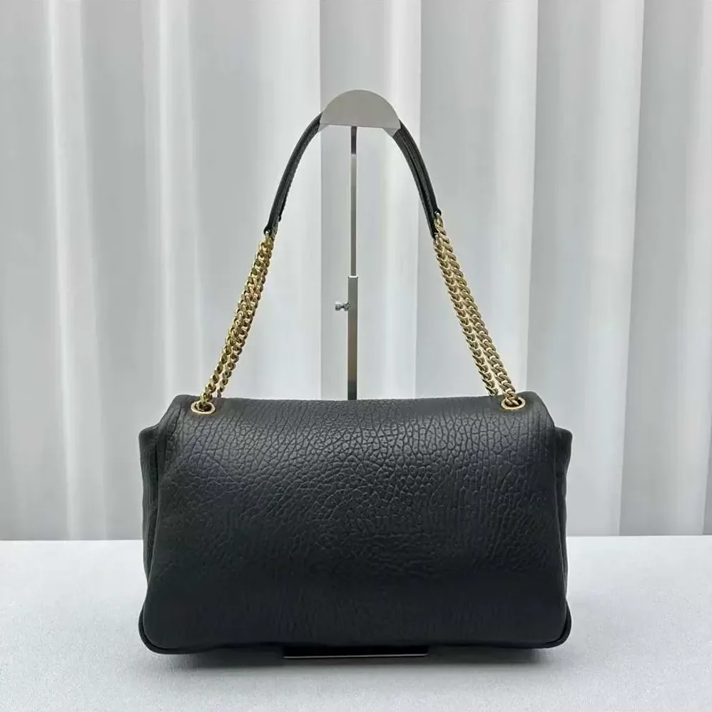 Saint Laurent YSL Calypso Large in Plunged Lambskin for Women in Black Saint Laurent YSL Calypso Large in Plunged Lambskin for Women in Black