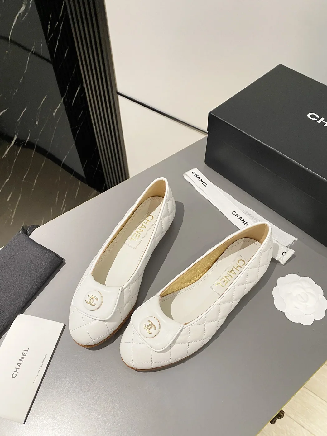 Chanel Ballet Flats White Chanel Ballet Flats White
