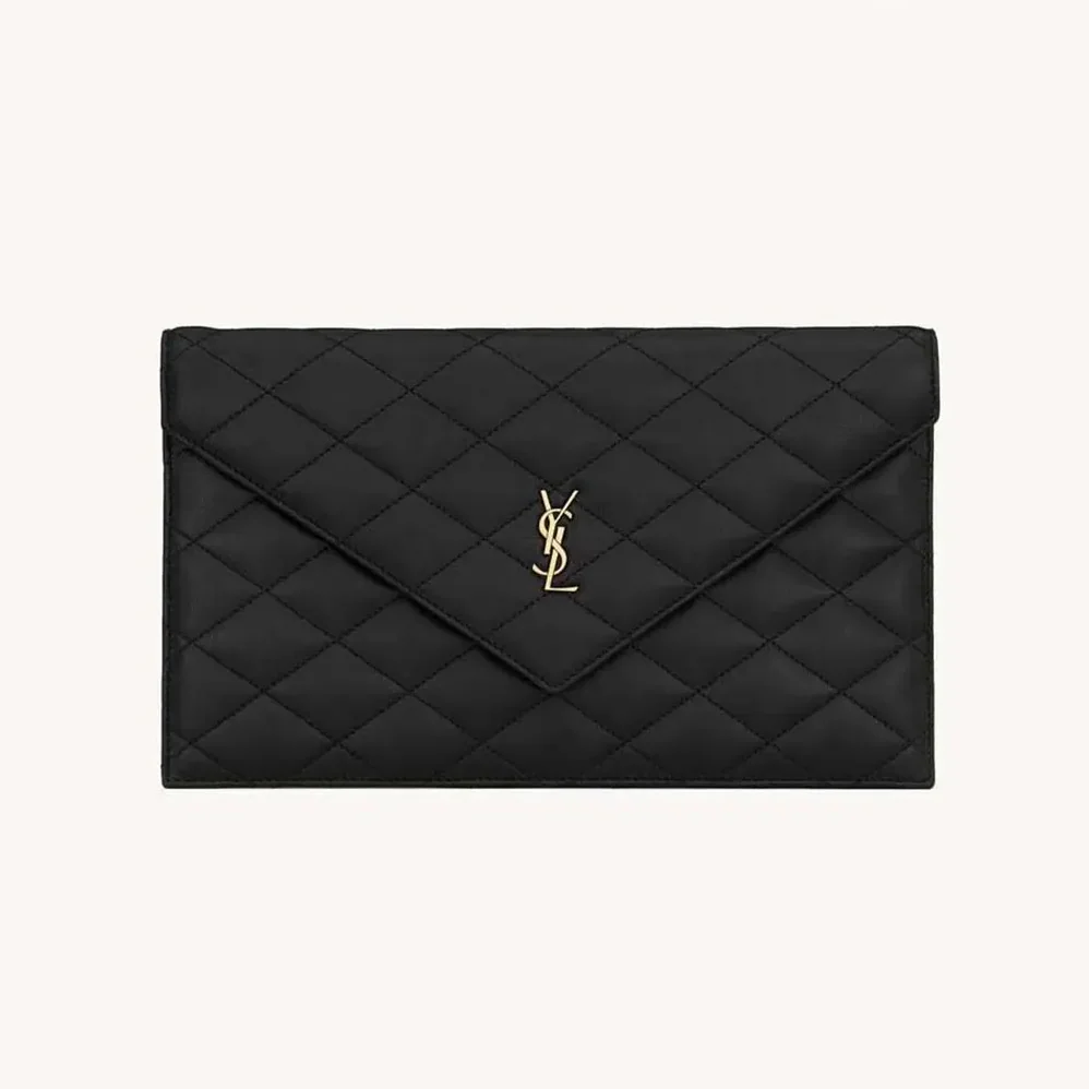 Saint Laurent YSL Paris Pouch In Lambskin Black for Women Saint Laurent YSL Paris Pouch In Lambskin Black for Women