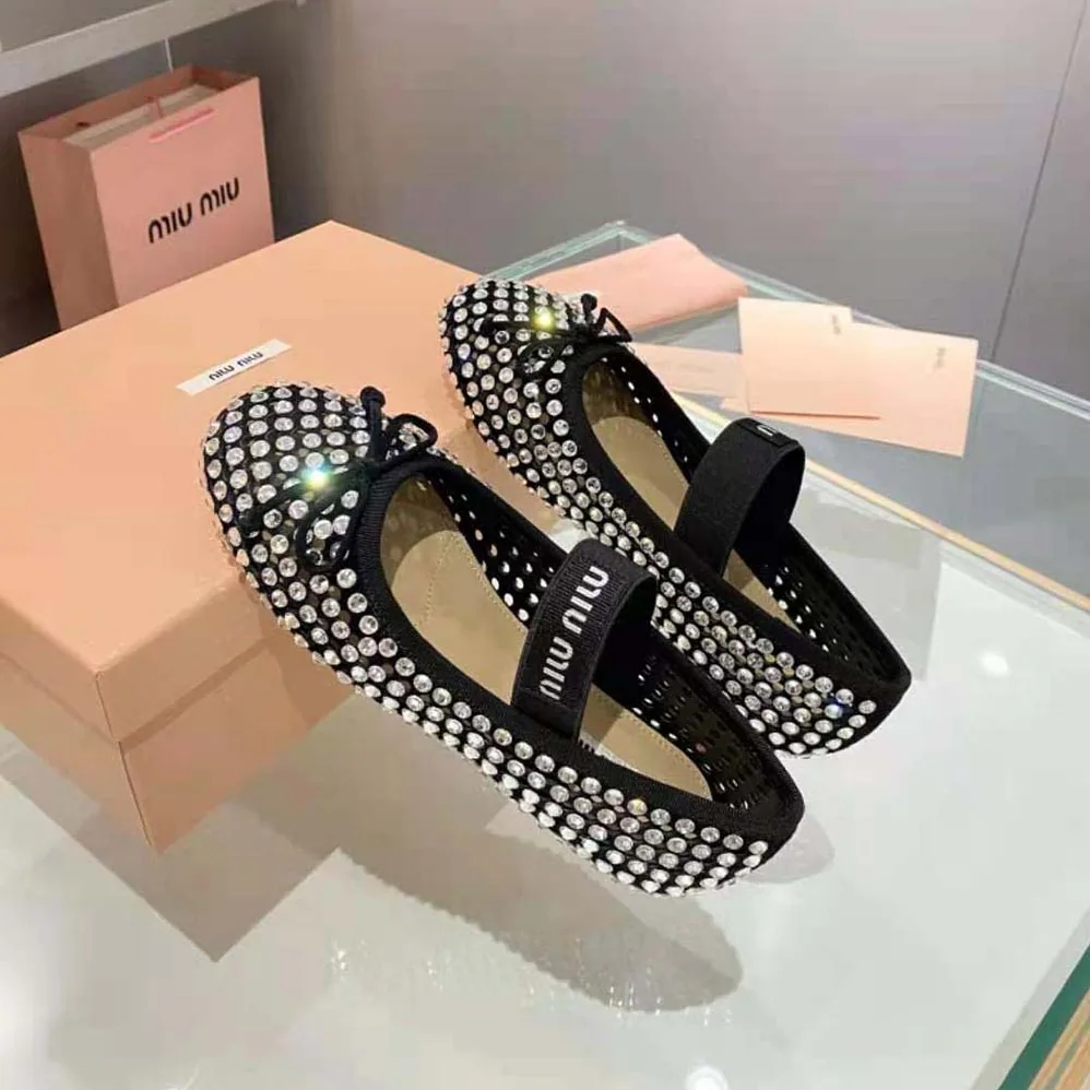 Miu Miu Satin Ballerinas for Women in Black Miu Miu Satin Ballerinas for Women in Black