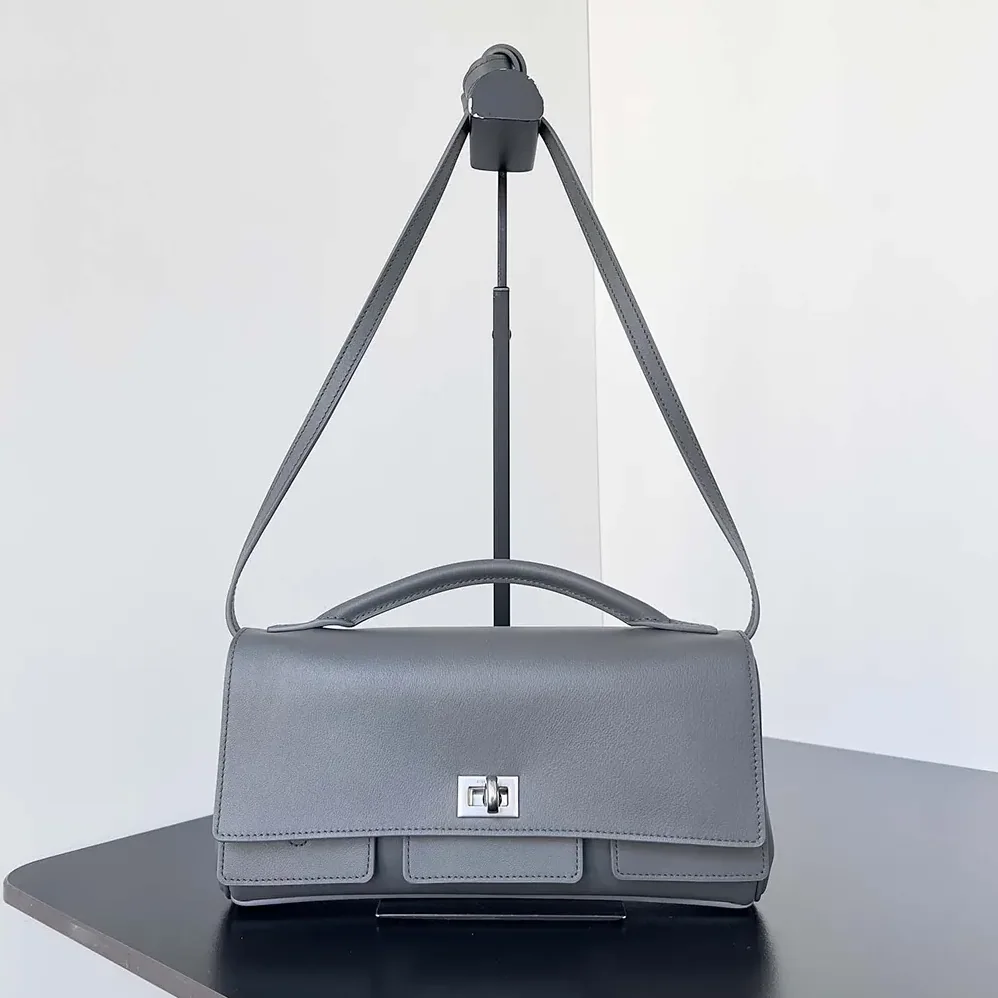 Balenciaga Bel Air Clutch On Strap Small in Grey for Women Balenciaga Bel Air Clutch On Strap Small in Grey for Women