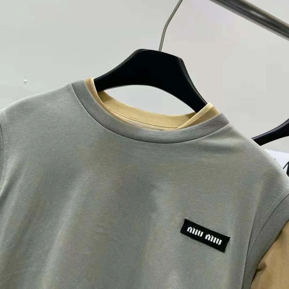 Miu Miu Set of 3 Jersey T for Women in shirts with Logo Patch Miu Miu Set of 3 Jersey T for Women in shirts with Logo Patch