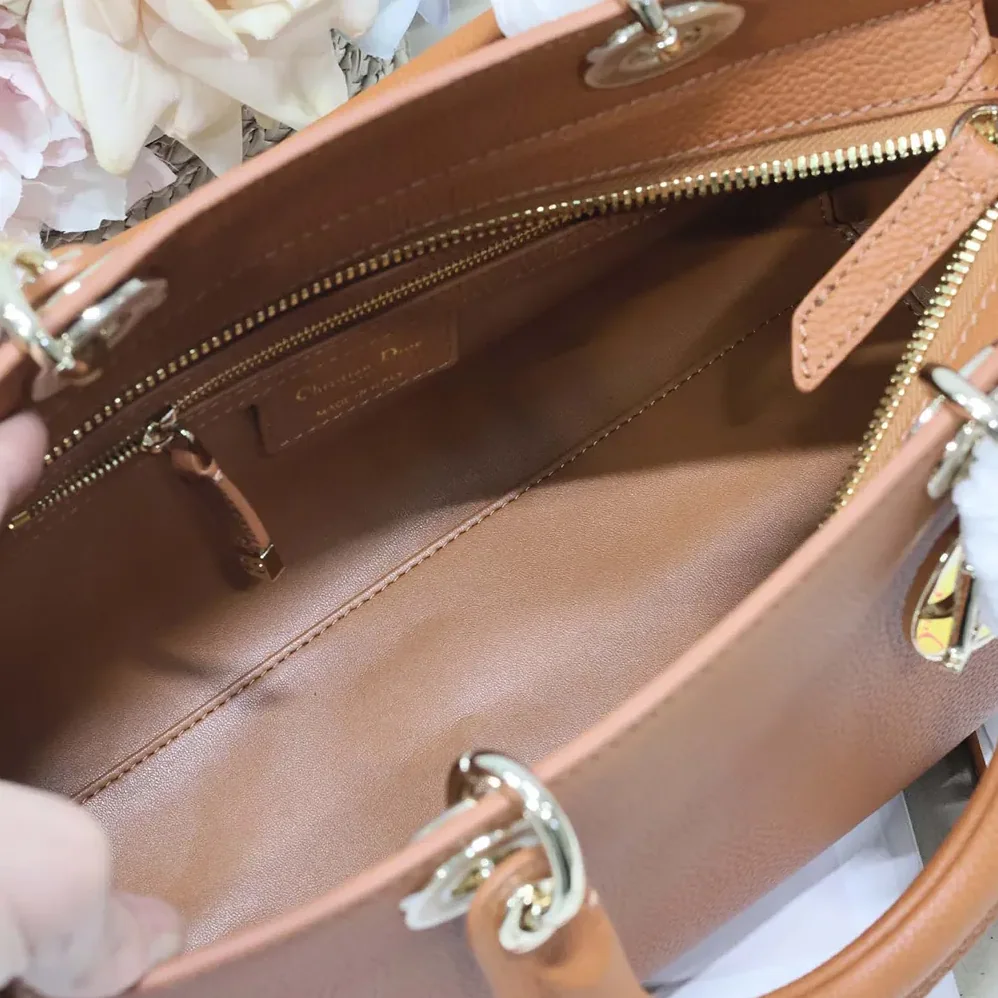 Dior Medium Lady D-Sire My ABCDior Bag Dark Brandy Taurillon Leather for Women