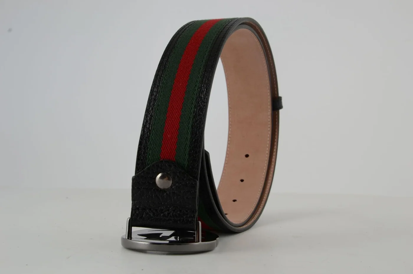 GG Red & Green Stripe Chrominum Buckle