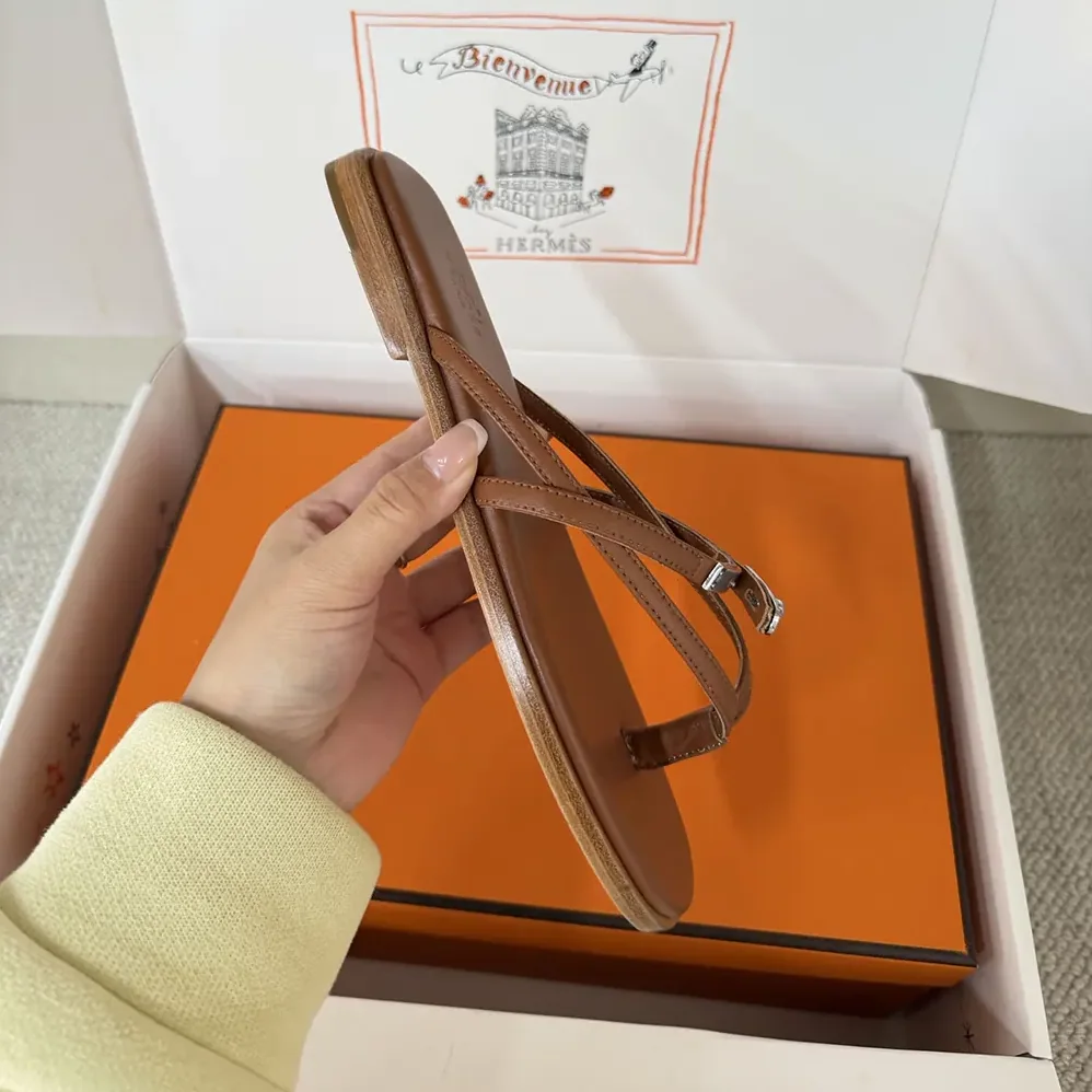 Hermes Miss Sandal in Calfskin for Women in Brown Hermes Miss Sandal in Calfskin for Women in Brown