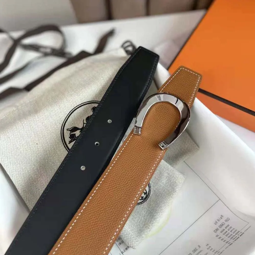 Hermes Luck Belt Buckle & Reversible Leather Strap 38 mm for Men in Brown