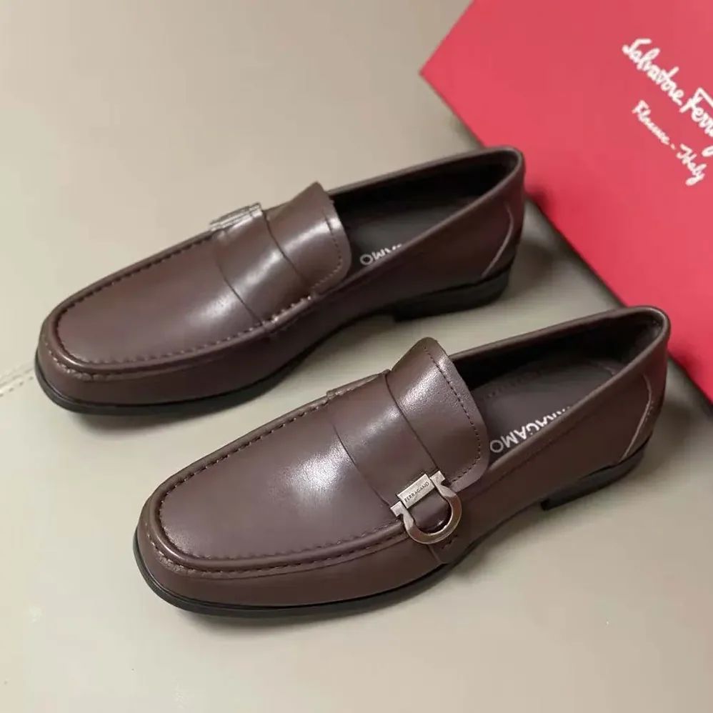 Salvatore Ferragamo Moccasin with Gancini Ornament for Men Salvatore Ferragamo Moccasin with Gancini Ornament for Men