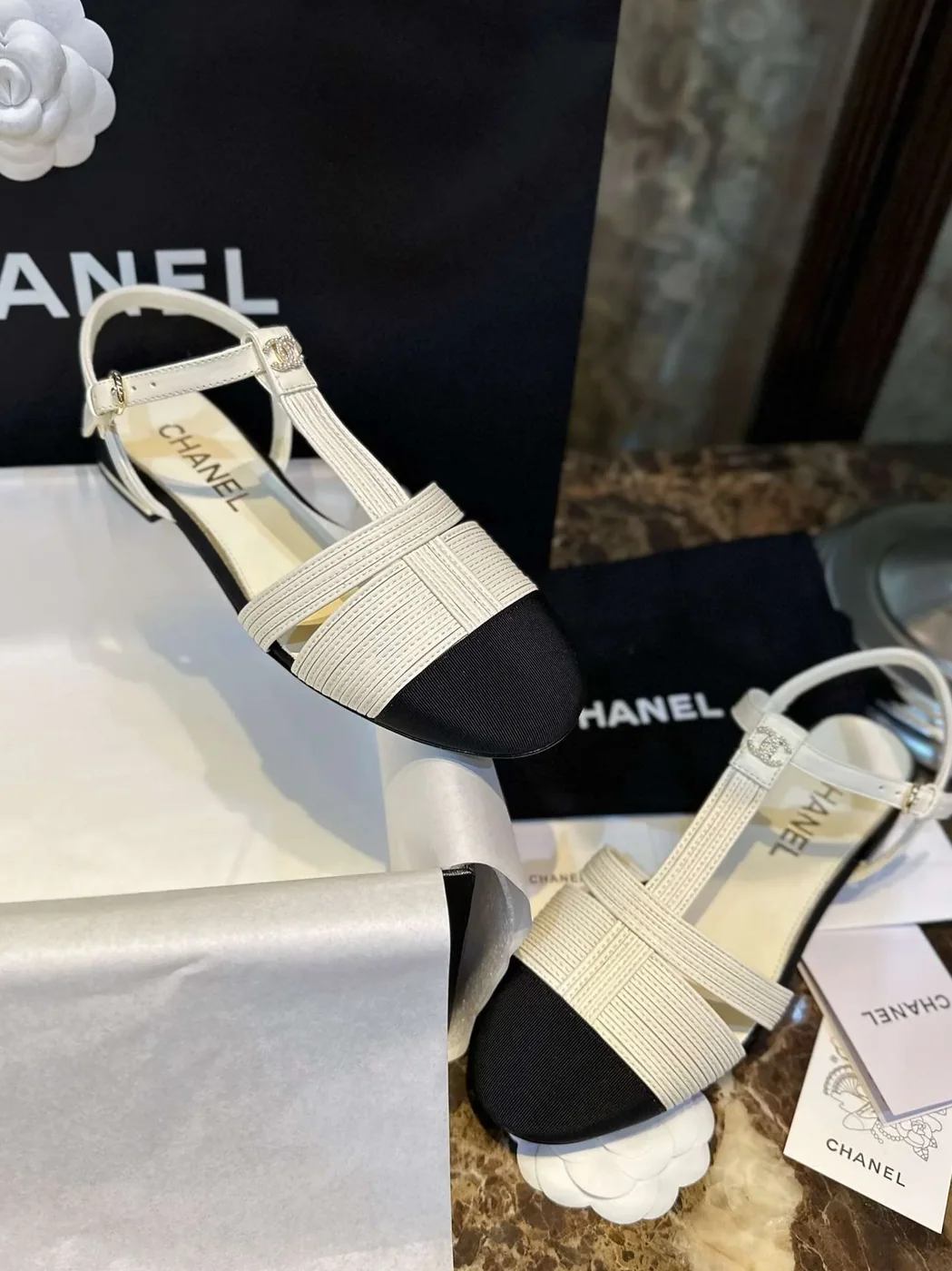 Chanel Braided Flat Sandals White Chanel Braided Flat Sandals White