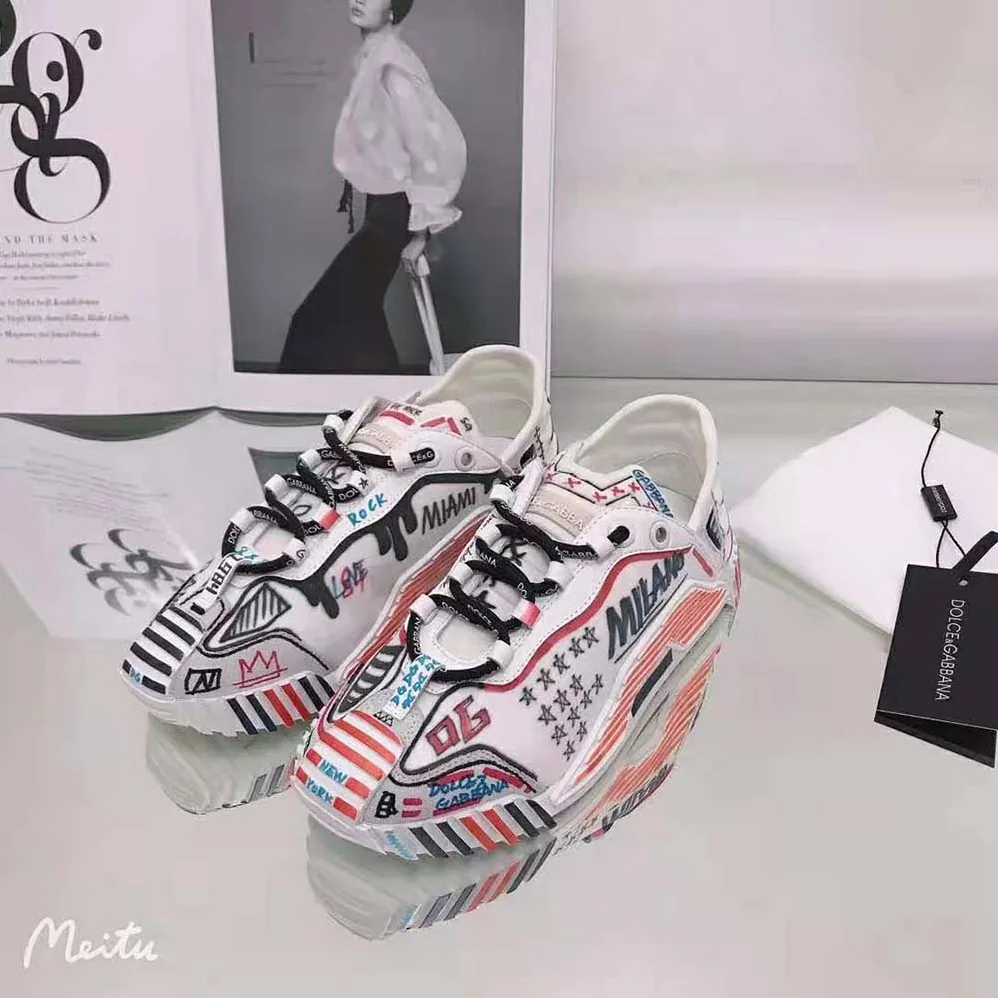 Dolce Gabbana D&G Mixed-Materials New York NS1 Slip for Unisex in on Sneakers Dolce Gabbana D&G Mixed-Materials New York NS1 Slip for Unisex in on Sneakers